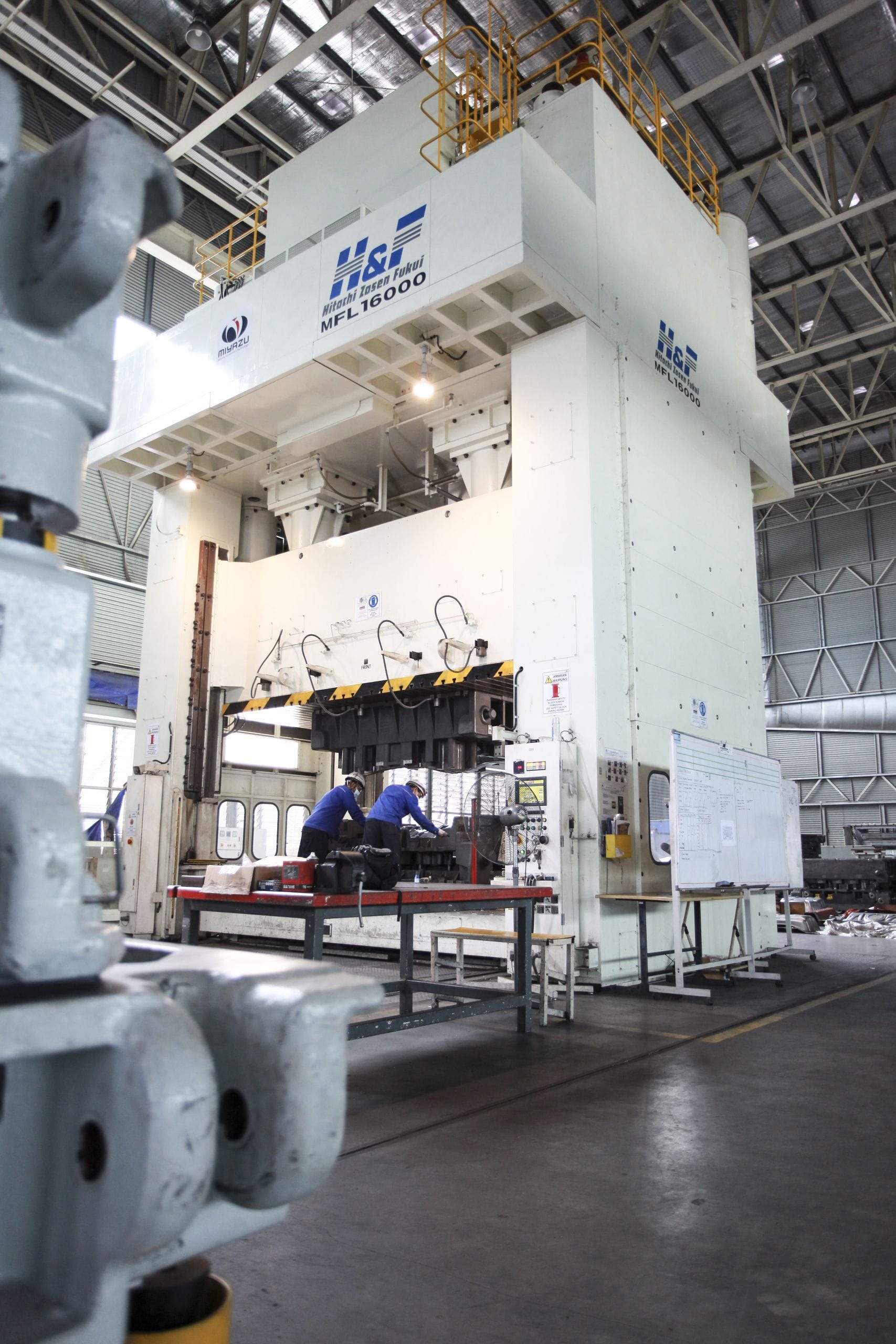 A large stamping press in a beneficiary company's press shop